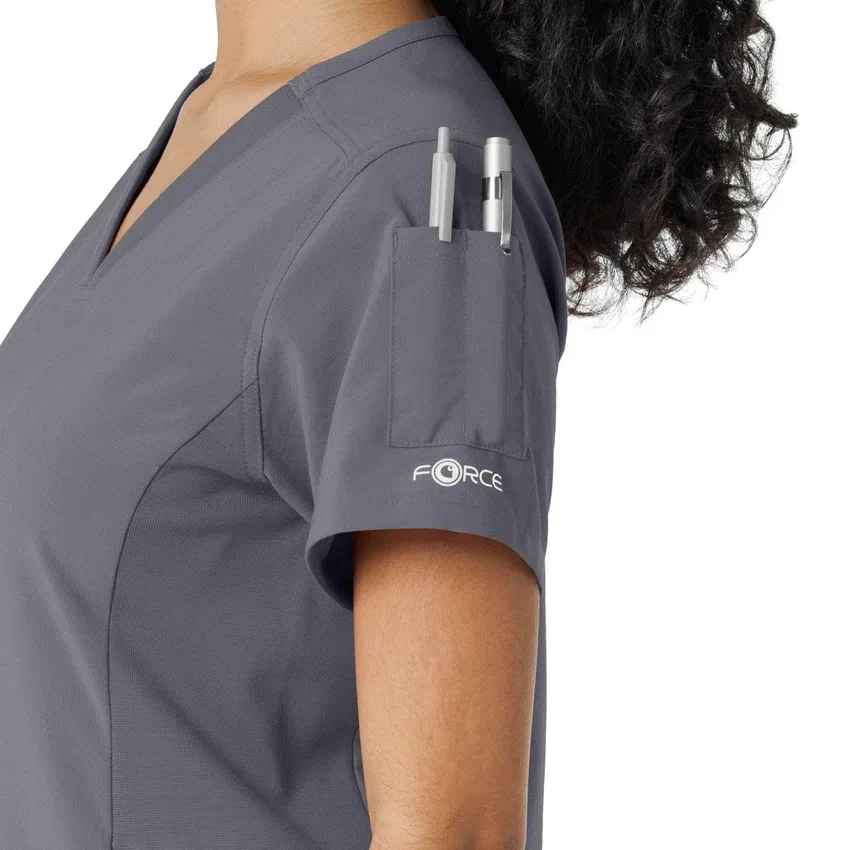 Kadın Force Cross-Flex Örme Panelli Scrub Üst