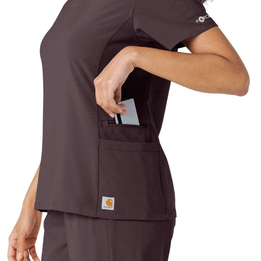 Kadın Force Cross-Flex Örme Panelli Scrub Üst