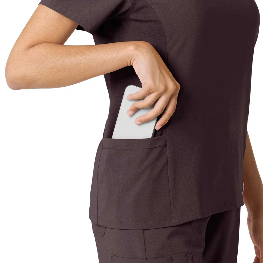 Kadın Force Cross-Flex Örme Panelli Scrub Üst
