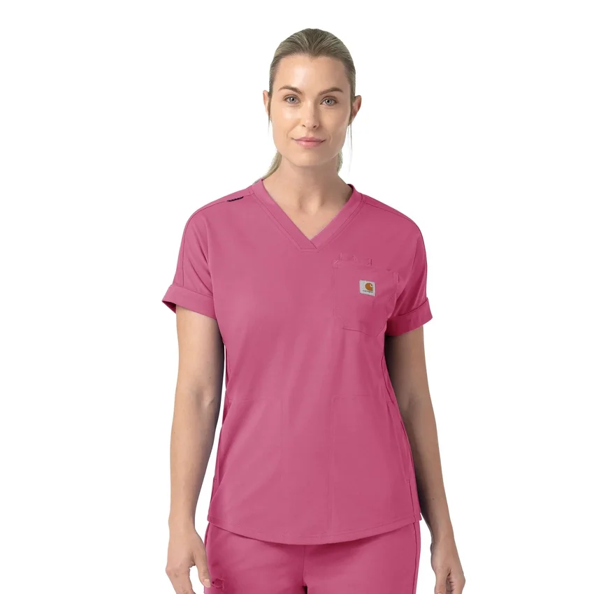 Kadın Force Cross-Flex Örme V Yaka Scrub Üst
