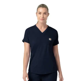 Kadın Force Cross-Flex Örme V Yaka Scrub Üst