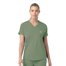 Kadın Force Cross-Flex Örme V Yaka Scrub Üst