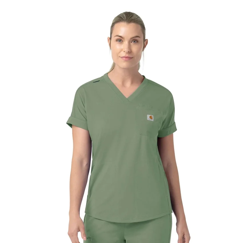 Kadın Force Cross-Flex Örme V Yaka Scrub Üst