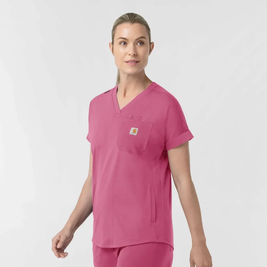 Kadın Force Cross-Flex Örme V Yaka Scrub Üst