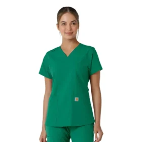 Kadın Force Essentials V Yaka Örme Panelli Scrub Üst
