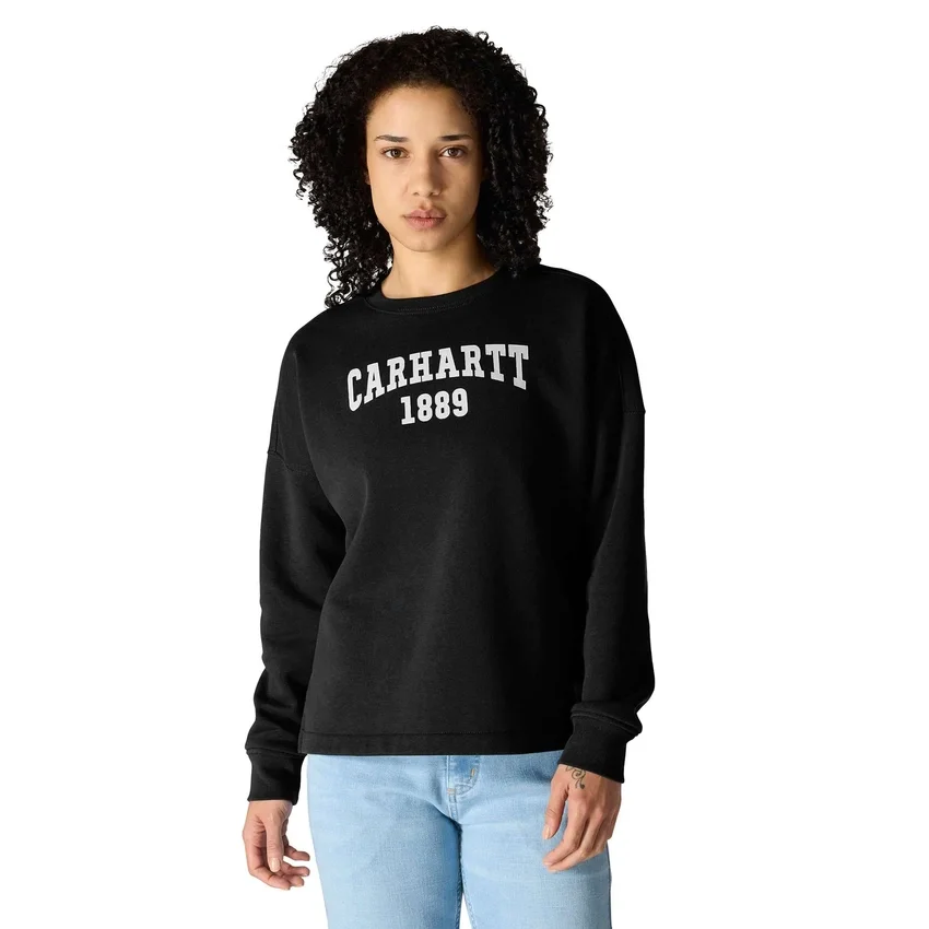 Kadın Geniş Kesim Orta Ağırlıkta carhartt 1889 Grafikli Bisiklet Yaka Sweatshirt