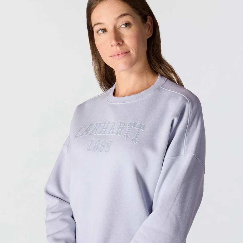 Kadın Geniş Kesim Orta Ağırlıkta carhartt 1889 Grafikli Bisiklet Yaka Sweatshirt