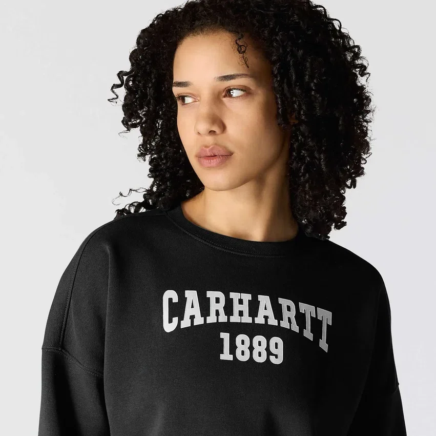 Kadın Geniş Kesim Orta Ağırlıkta carhartt 1889 Grafikli Bisiklet Yaka Sweatshirt