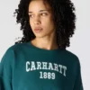 Kadın Geniş Kesim Orta Ağırlıkta carhartt 1889 Grafikli Bisiklet Yaka Sweatshirt