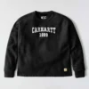 Kadın Geniş Kesim Orta Ağırlıkta carhartt 1889 Grafikli Bisiklet Yaka Sweatshirt