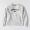 Kadın Geniş Kesim Orta Ağırlıkta carhartt 1889 Grafikli Bisiklet Yaka Sweatshirt