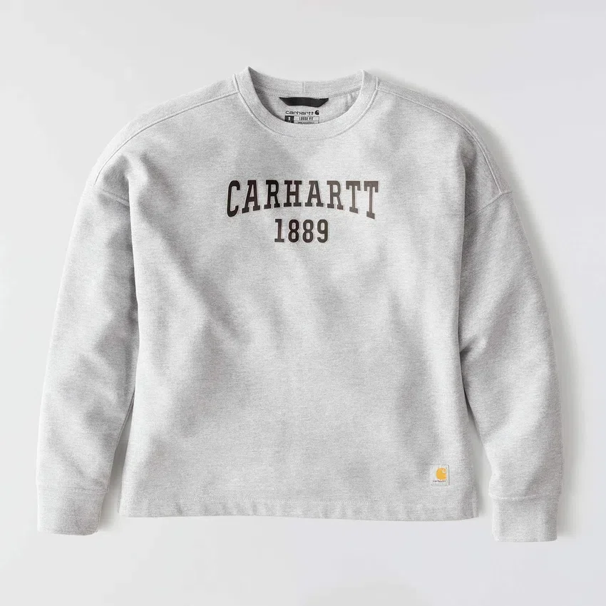 Kadın Geniş Kesim Orta Ağırlıkta carhartt 1889 Grafikli Bisiklet Yaka Sweatshirt