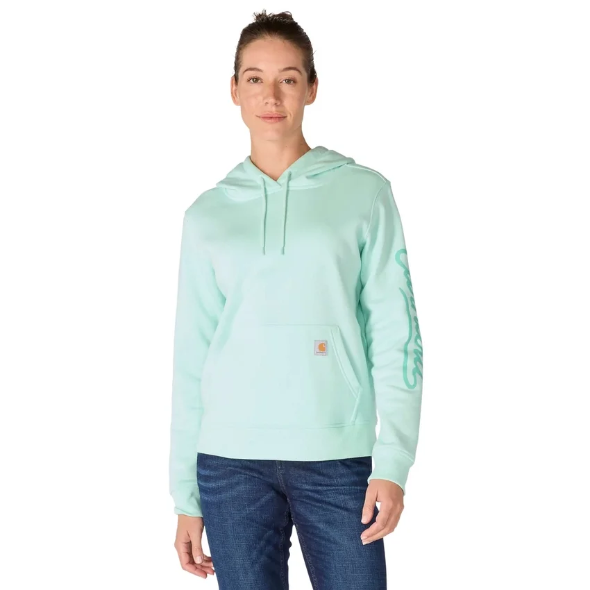 Kadın Sawyer Script Logo Kolluklu Kapüşonlu Sweatshirt