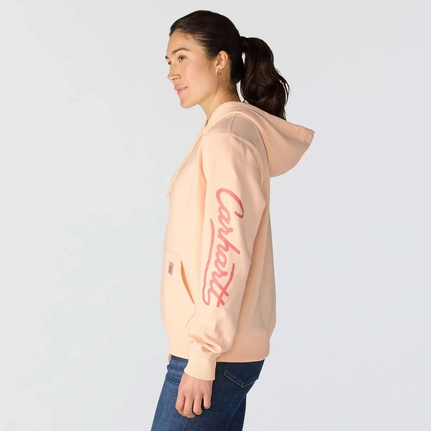 Kadın Sawyer Script Logo Kolluklu Kapüşonlu Sweatshirt