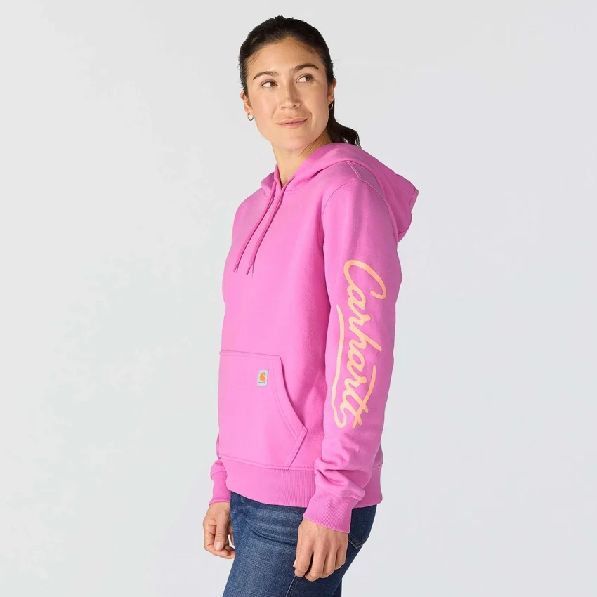 Kadın Sawyer Script Logo Kolluklu Kapüşonlu Sweatshirt