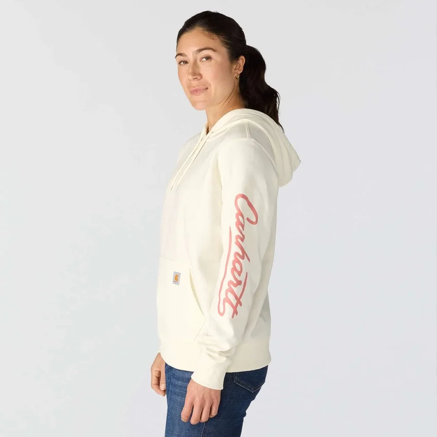 Kadın Sawyer Script Logo Kolluklu Kapüşonlu Sweatshirt
