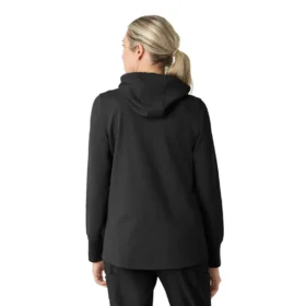 Kadın Tam Fermuarlı Waffle Scrub Kapüşonlu Sweatshirt