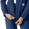 Kadın Tam Fermuarlı Waffle Scrub Kapüşonlu Sweatshirt