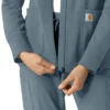 Kadın Tam Fermuarlı Waffle Scrub Kapüşonlu Sweatshirt
