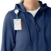 Kadın Tam Fermuarlı Waffle Scrub Kapüşonlu Sweatshirt