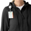 Kadın Tam Fermuarlı Waffle Scrub Kapüşonlu Sweatshirt