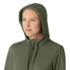 Kadın Tam Fermuarlı Waffle Scrub Kapüşonlu Sweatshirt