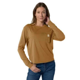 Kadın Tencel Bol Kesim Uzun Kolluklu Bisiklet Yaka Cepli Tişört