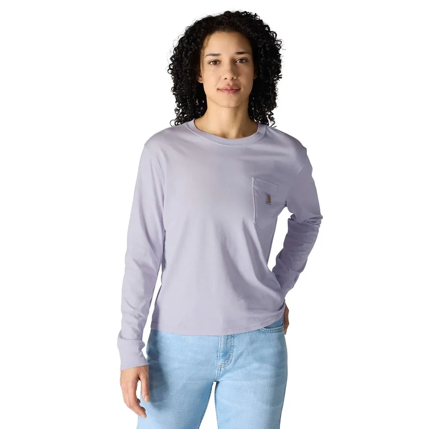 Kadın Tencel Bol Kesim Uzun Kolluklu Bisiklet Yaka Cepli Tişört
