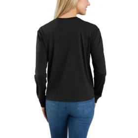 Kadın Tencel Bol Kesim Uzun Kolluklu Bisiklet Yaka Cepli Tişört