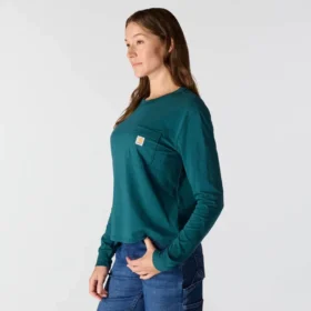 Kadın Tencel Bol Kesim Uzun Kolluklu Bisiklet Yaka Cepli Tişört