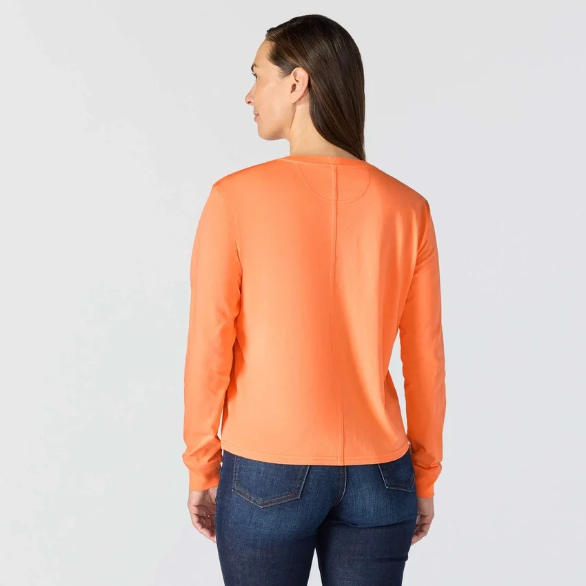 Kadın Tencel Bol Kesim Uzun Kolluklu Bisiklet Yaka Cepli Tişört