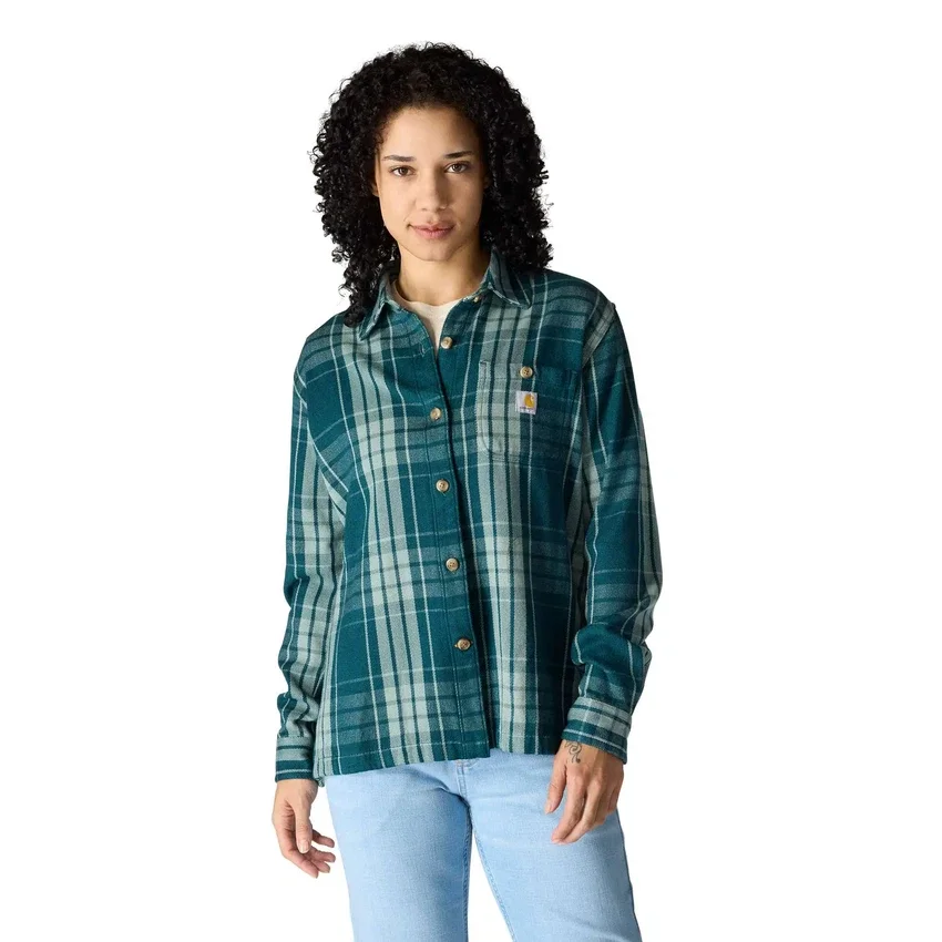 Kadın Tencel™ Elyaf Serisi Bol Kesim Twill Ekose Gömlek