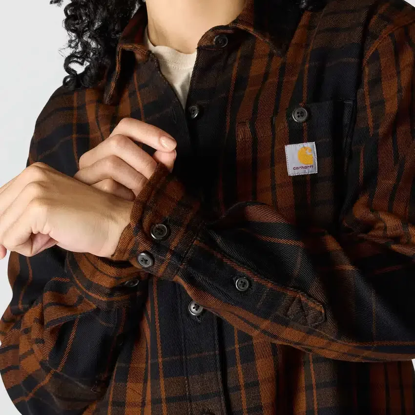 Kadın Tencel™ Elyaf Serisi Bol Kesim Twill Ekose Gömlek