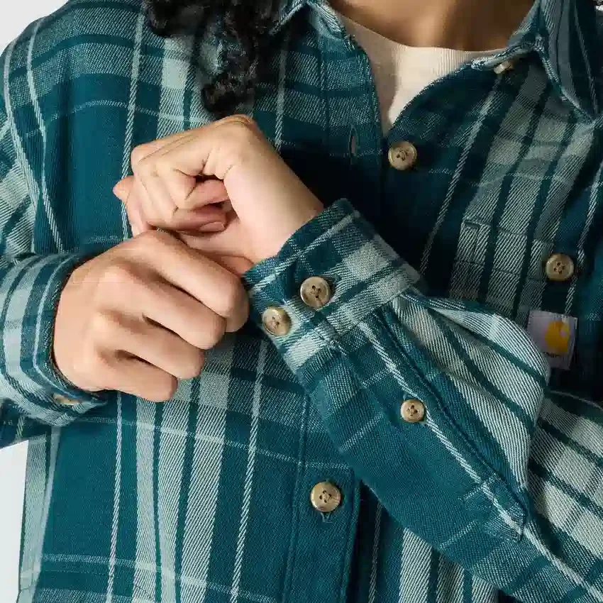 Kadın Tencel™ Elyaf Serisi Bol Kesim Twill Ekose Gömlek