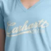 Kadın Tencel Hafif V Yaka Grafik Gömlek