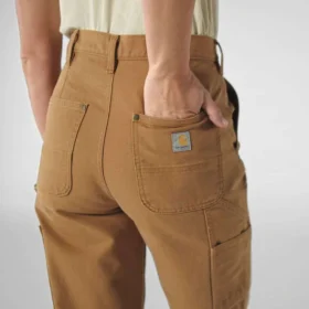 Kadın Vintage Kesim Double Knee Kanvas İş Pantolonu