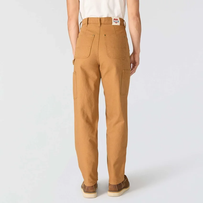 Kadın Vintage Kesim Double Knee Kanvas İş Pantolonu
