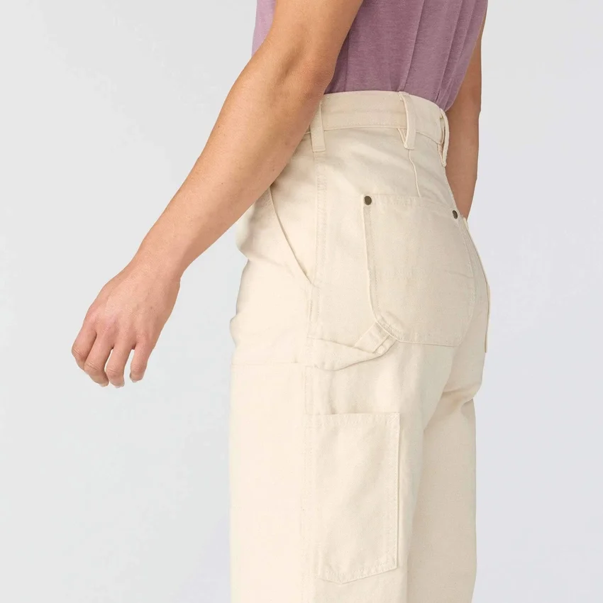Kadın Vintage Kesim Double Knee Kanvas İş Pantolonu