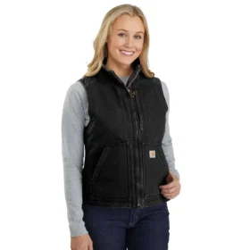 Kadın Yıkanmış Pamuklu Sherpa Astarlı Mock Neck Yelek