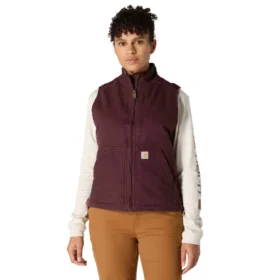 Kadın Yıkanmış Pamuklu Sherpa Astarlı Mock Neck Yelek