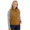 Kadın Yıkanmış Pamuklu Sherpa Astarlı Mock Neck Yelek