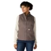 Kadın Yıkanmış Pamuklu Sherpa Astarlı Mock Neck Yelek