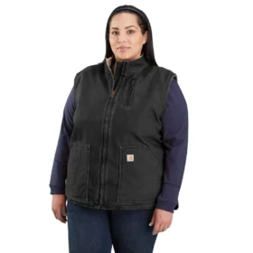 Kadın Yıkanmış Pamuklu Sherpa Astarlı Mock Neck Yelek