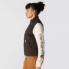 Kadın Yıkanmış Pamuklu Sherpa Astarlı Mock Neck Yelek