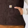 Kadın Yıkanmış Pamuklu Sherpa Astarlı Mock Neck Yelek