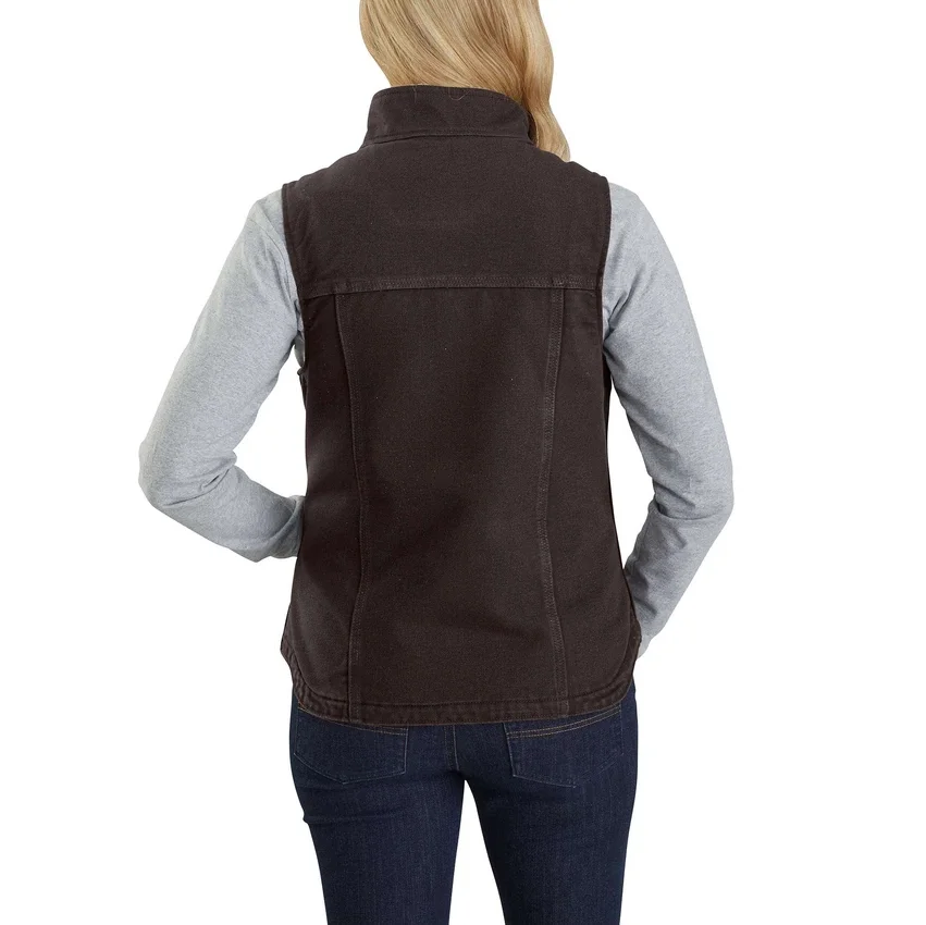 Kadın Yıkanmış Pamuklu Sherpa Astarlı Mock Neck Yelek