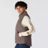 Kadın Yıkanmış Pamuklu Sherpa Astarlı Mock Neck Yelek