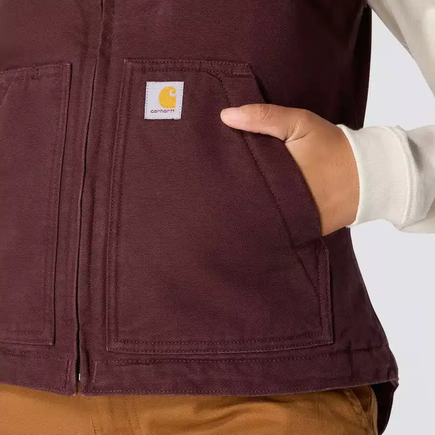 Kadın Yıkanmış Pamuklu Sherpa Astarlı Mock Neck Yelek