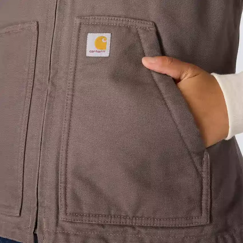 Kadın Yıkanmış Pamuklu Sherpa Astarlı Mock Neck Yelek