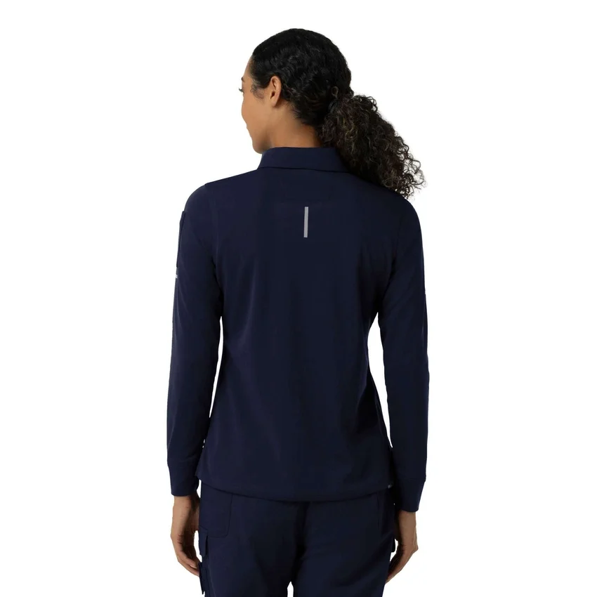 Kadınlar için Rugged Flex® Rscu Ağır Dokuma Uzun Kolluklu Polo Scrub Üst